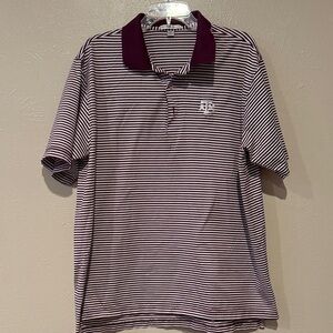 Peter Millar Polo with Purple and White Stripes